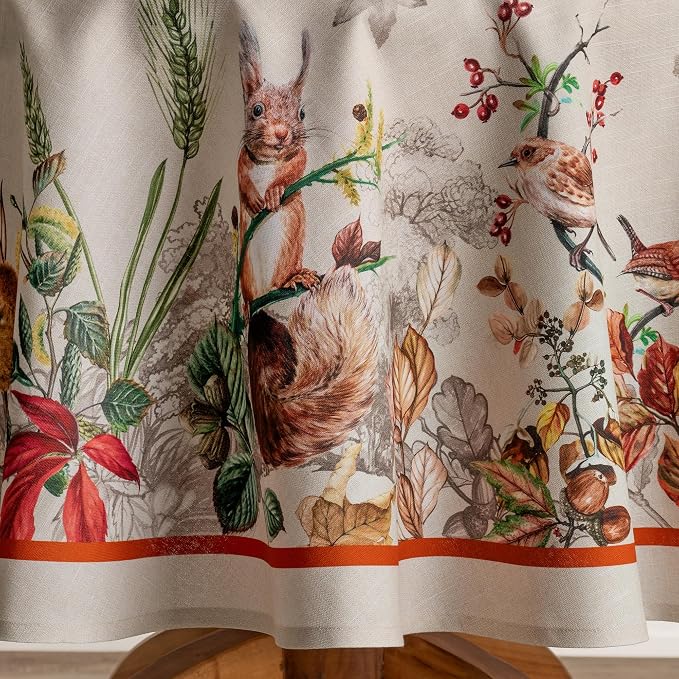 Maison d' Hermine Table Cloth Round Table 100% Cotton 69 Inches Fall Tablecloth - Image 9