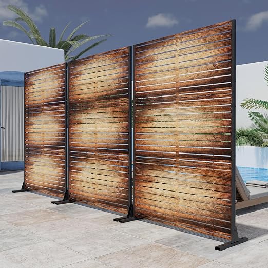 Casaphoria 72" H x 47" W Metal Outdoor Privacy Screen, Freestanding Decorative - Image 9