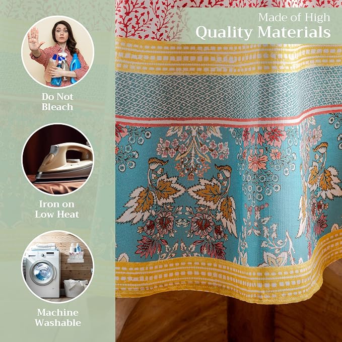 Maison d' Hermine Table Cloth Round Table 100% Cotton 63 Inches Tablecloth - Image 3