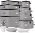 8pcs Hard Shell China Dinnerware Storage Containers by STOZU