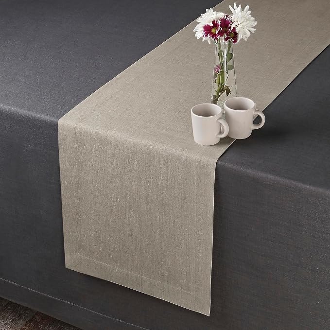 D'Moksha Homes Linen Natural Table Runner 60 Inches - Image 2