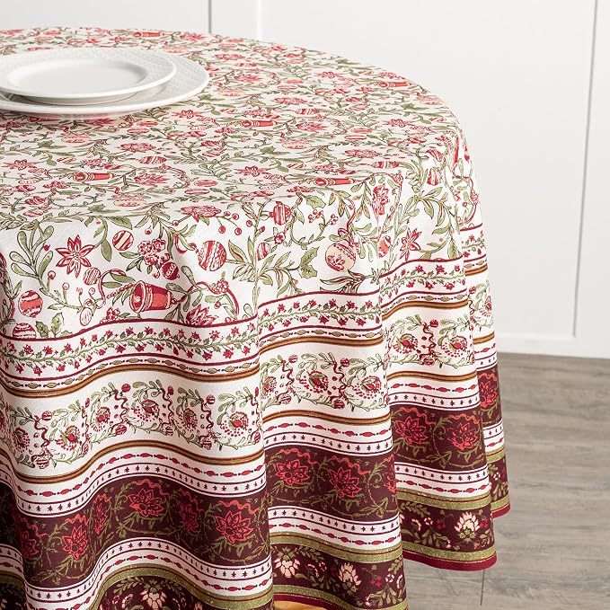 Maison d' Hermine Table Cloth Round Table 100% Cotton 69 Inches Fall Tablecloth - Image 8