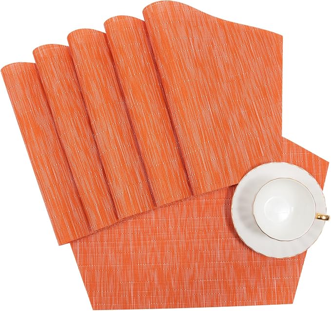 SHACOS Small Round Table Placemats Set of 4 Wedge Placemats Heat Resistant - Image 9