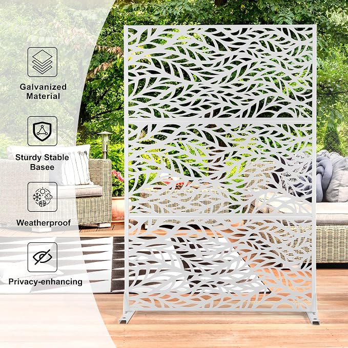 Metal Privacy Screen, Freestanding Decorative Privacy Screen - Image 3