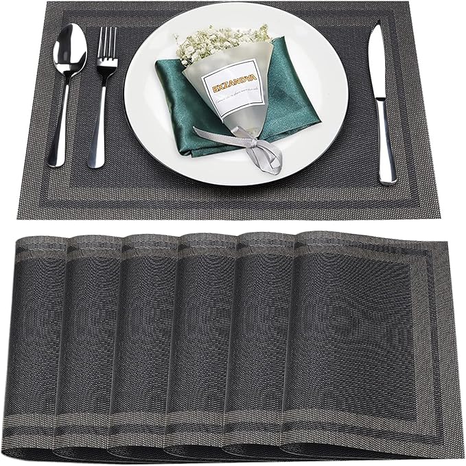 Placemats Set of 6, Heat and Stain Resistant Indoor/Outdoor Place mats by BxzanDya-LifeSmartMaker