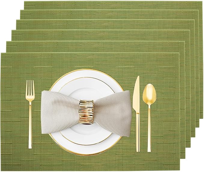Placemats Set of 6 Washable&Wipeable Place mats by Uolr