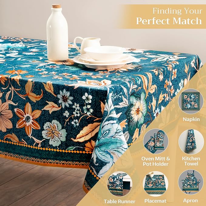 Maison d' Hermine Table Cloth Rectangle Table 100% Cotton 60 x 90 Inches Fall - Image 5