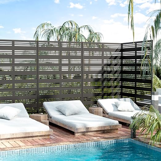 Casaphoria 72" H x 47" W Metal Outdoor Privacy Screen, Freestanding Decorative - Image 2