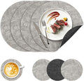 13" Round Placemats Set of 4, NCUE Dual-Sided Faux Leather Heat Resistant Table by NCUE
