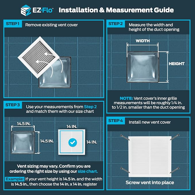 EZ-FLO 14 x 14 Inch Return Air Vent Cover - Image 3