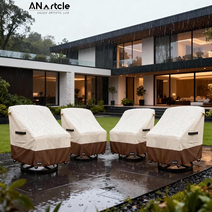 Swivel Patio Chair Cover 4 Pack, 600D Waterproof Heavy Duty Outdoor Chair Cover - Image 6