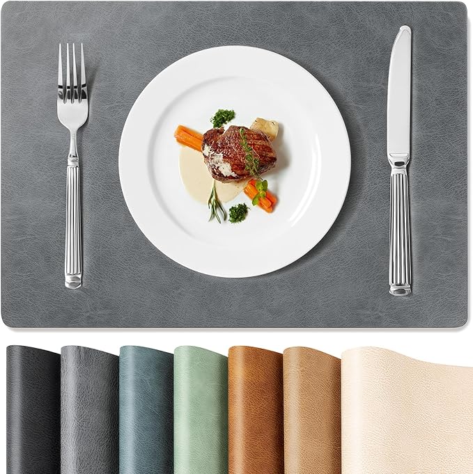 Roxifina Faux Leather Placemats Set of 4 by Unknown
