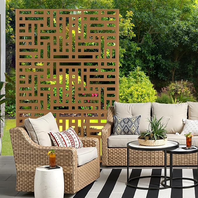 Metal Privacy Screen for Outdoor & Indoor Use, Free Standing Privacy Screen for - Image 7