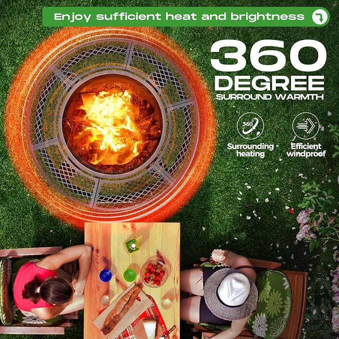 47 Inch Outdoor Wood Burning Fire Pit - Image 5