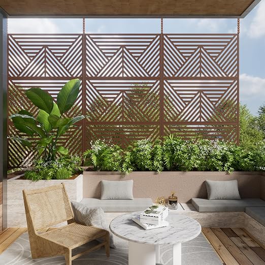 Casaphoria 72" H x 47" W Metal Outdoor Privacy Screen, Freestanding Decorative - Image 2