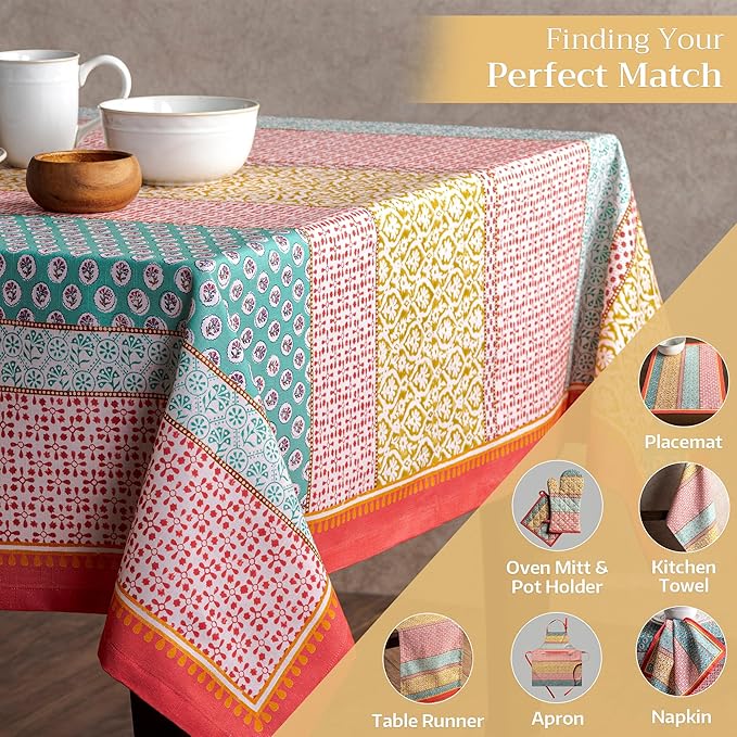 Maison d' Hermine Table Cloth Rectangle Table 100% Cotton 70 x 140 Inches - Image 5