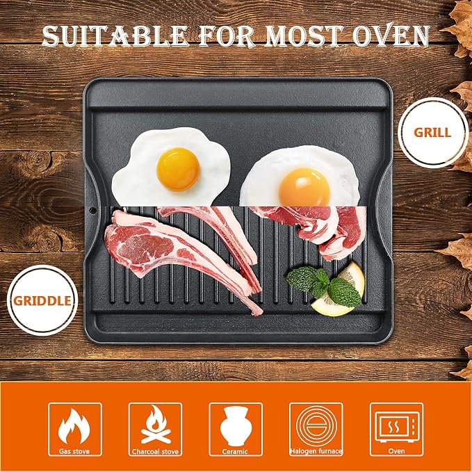 Cast Iron Griddle for Camp Chef, Reversible Griddle for Outdoor Cooking 14" x - Image 8