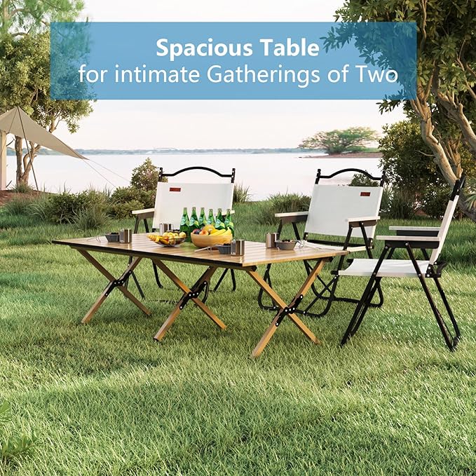 Folding Camping Table, 48Inch Lightweight Roll-Up Table Aluminum Low Portable - Image 5