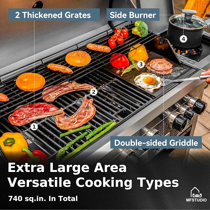 MFSTUDIO 7 Burner BBQ Gas Propane Grill - Image 2