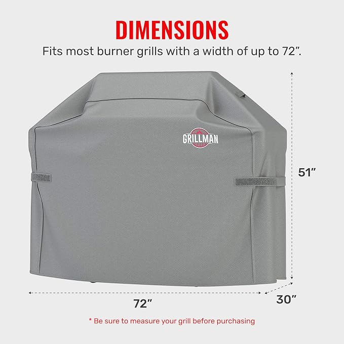 Grillman Grill Cover, BBQ Outdoor Grill Covers, Gas Grills, Waterproof - Image 3