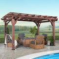 Backyard Discovery Somerville 14 x 10 Walnut All Cedar Pergola, Quality by BackyardDiscovery