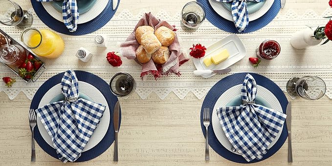 DII PVC Tabletop Collection Woven Indoor/Outdoor, Round Placemat Set, Nautical - Image 9