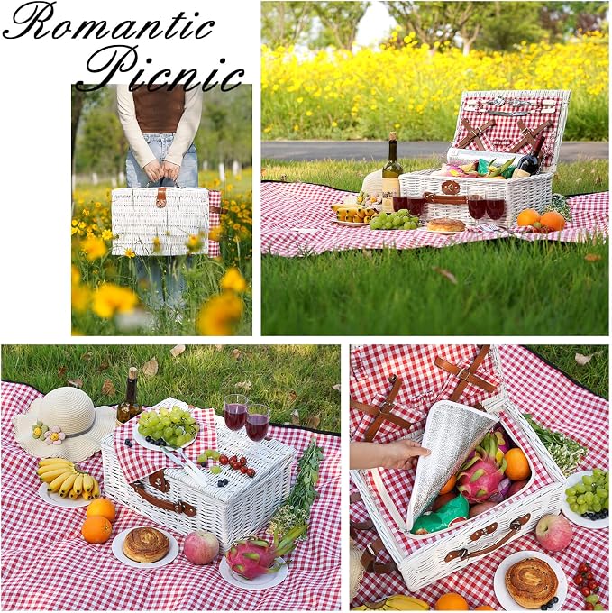 HappyPicnic Fitted Picnic Baskets Cooler Set - Image 6