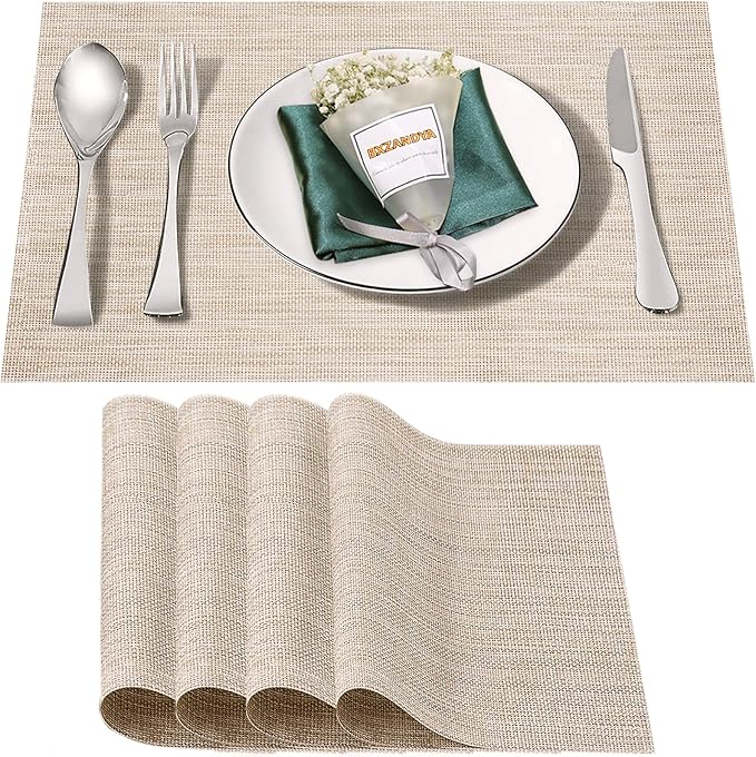 Placemats Set of 4, Heat and Stain Resistant Indoor/Outdoor Place mats by BxzanDya-LifeSmartMaker