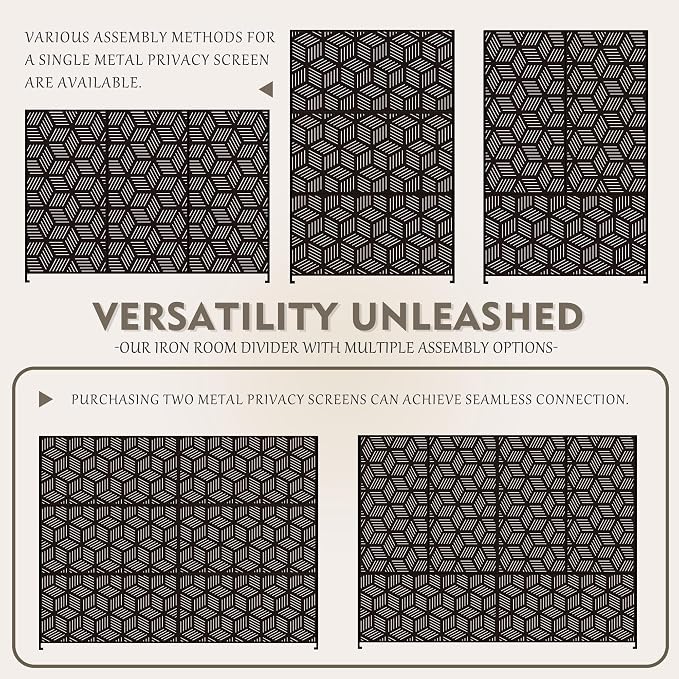 Kozyard Metal Privacy Screen 74" H x 47.2" W Decorative Outdoor Divider - Image 6