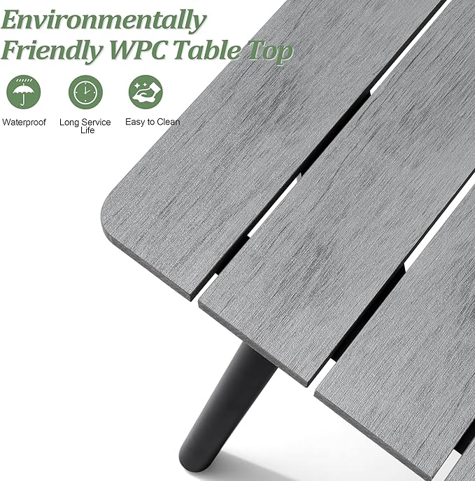 70" Patio Outdoor Dining Table for 6, Weather-Resistant Aluminum Frame - Image 5