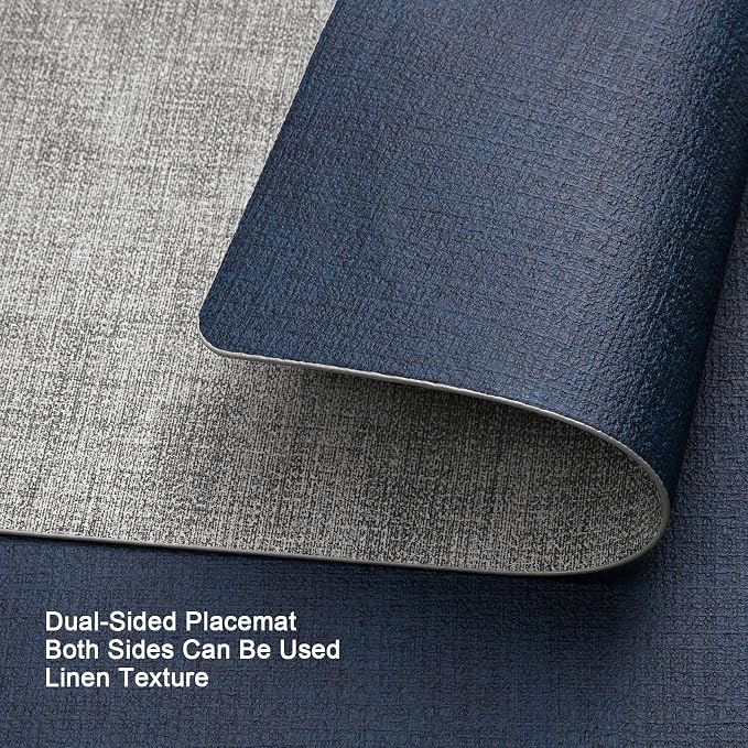 Myir JUN Placemats Dual Sided, Faux Leather Place Mats Set of 6 Indoor Placemat - Image 4