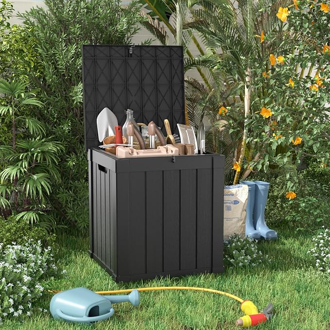 50 GallonOutdoor Storage Box, Resin Deck Boxes Waterproof, IndoorOutdoor Bin - Image 3