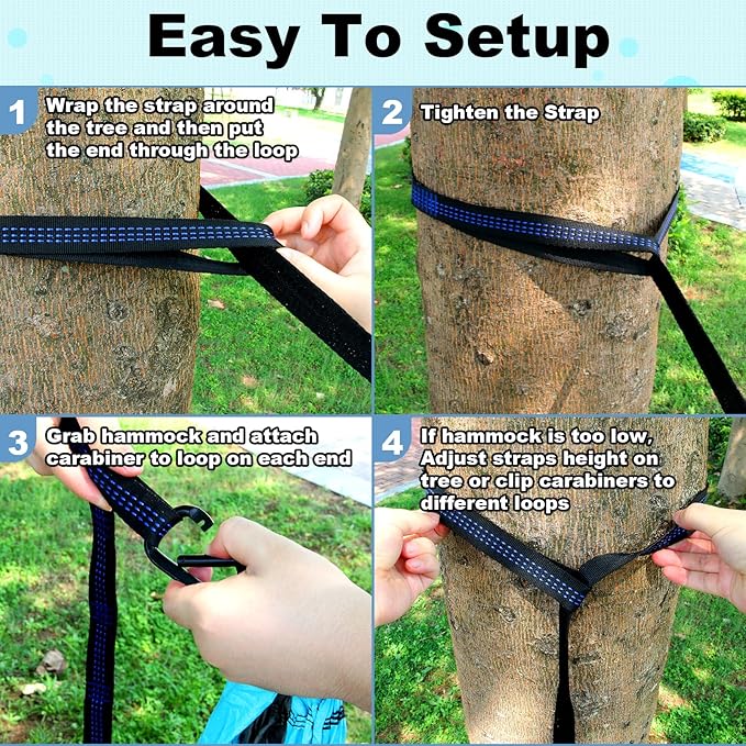 Hammock for Camping, Portable Double 500 lb Capacity, Dark Blue