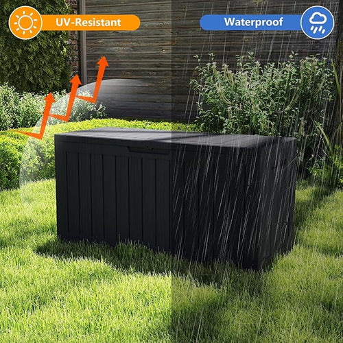 100 Gallon Outdoor Storage Box Waterproof, Resin Deck Boxes - Image 2