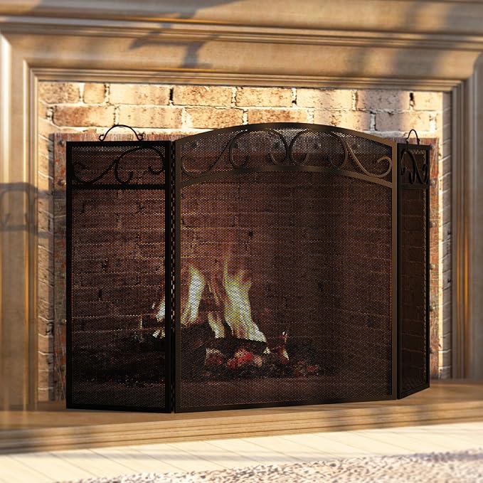 Fire Beauty Fireplace Screen 3 Panel - Image 2