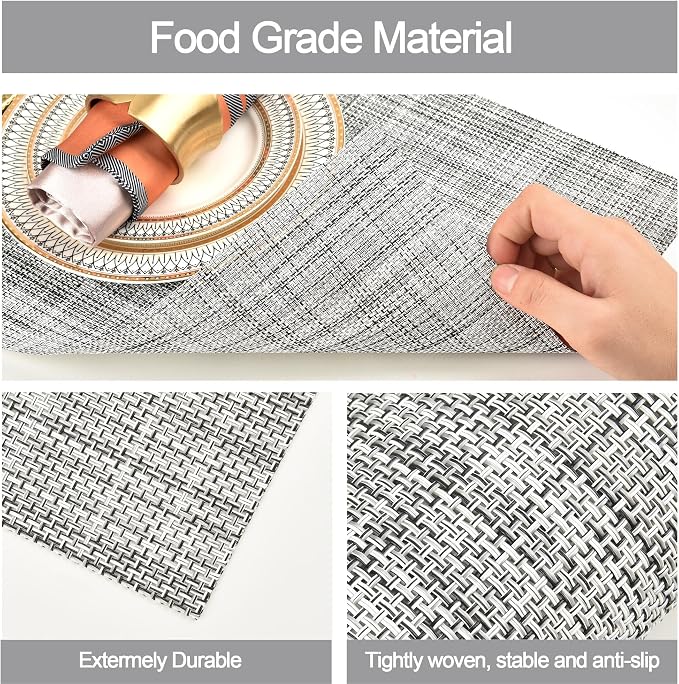 SLKQG Gray Placemats Set of 6 - Image 4