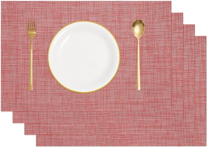 uxcell Faux Linen Placemats, 12x18 Inch Heat Resistant Place Mats Machine by uxcell