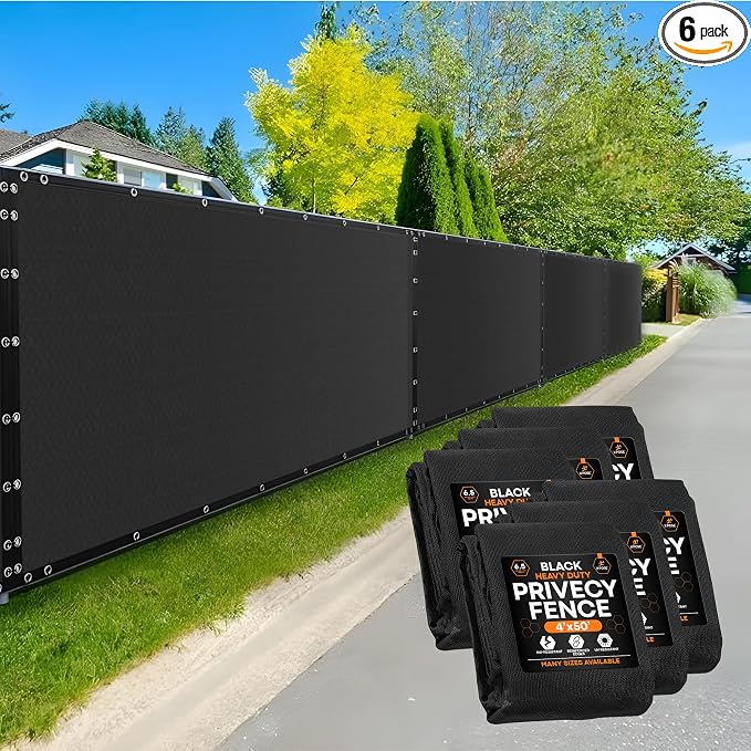Xpose Safety Privacy Fence Screen 4’ x 50’ – Heavy Duty Black Mesh by XposeSafety