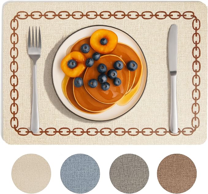 Placemats Set of 6, Heat Resistant & Waterproof Table Mats by Unknown