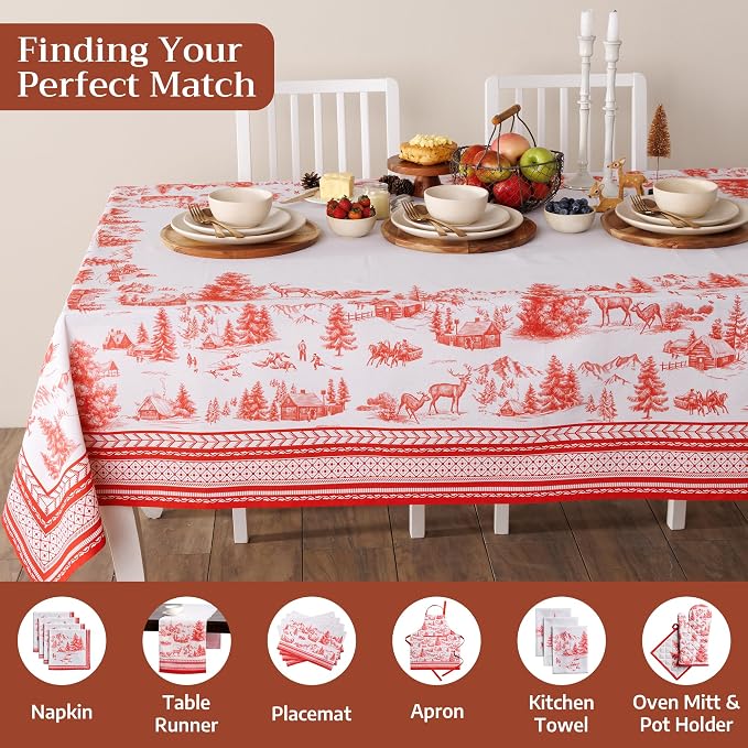 Maison d' Hermine Table Cloth Rectangle Table 100% Cotton 70 x 140 Inches Fall - Image 4