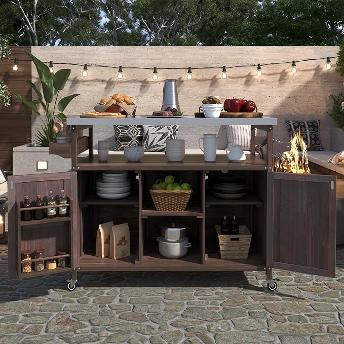 50.25" W Grill Cart with Stainless Steel Tabletop - Image 2