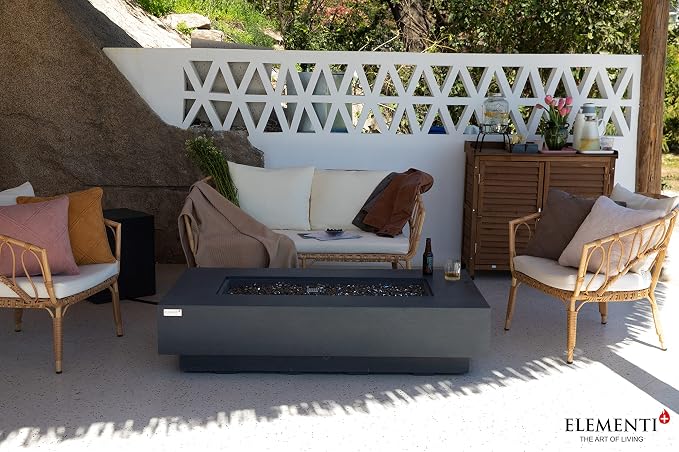 Elementi+ | Positano Gas Fire Pit Cast Concrete 60" Rectangular Fire Table - Image 7
