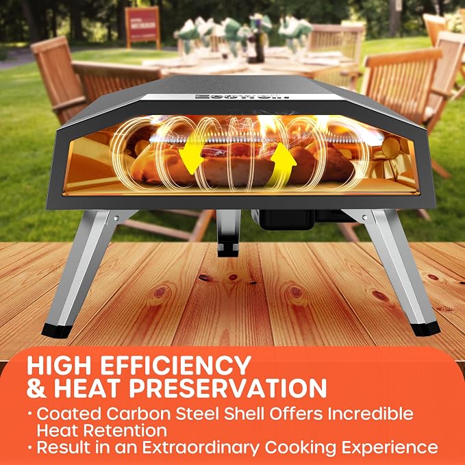 16" Outdoor Gas Pizza Oven, 80-Second Countertop Pizza Maker | - Image 3