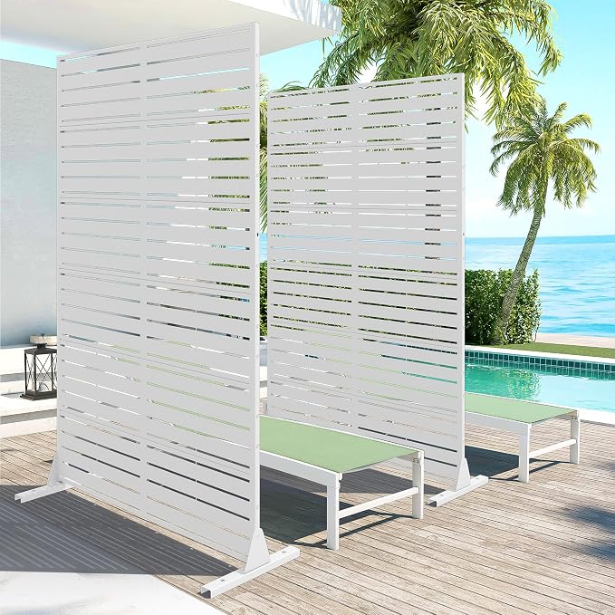Casaphoria 72" H x 45" W Metal Privacy Screen, 2 Pack Outdoor Freestanding - Image 8