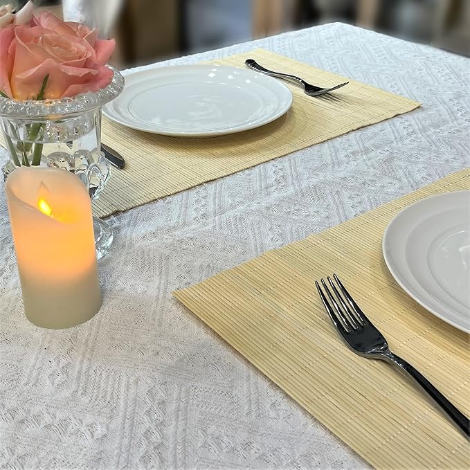 ANDSTAR Set of 4 Pcs Bamboo Placemats Sushi Rolling Mat Japanese Style Natural - Image 7