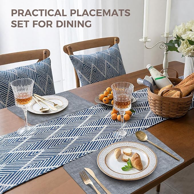 Vinyl Placemats Set of 8, Faux Leather Waterproof and Heat Resistant Place Mats - Image 5