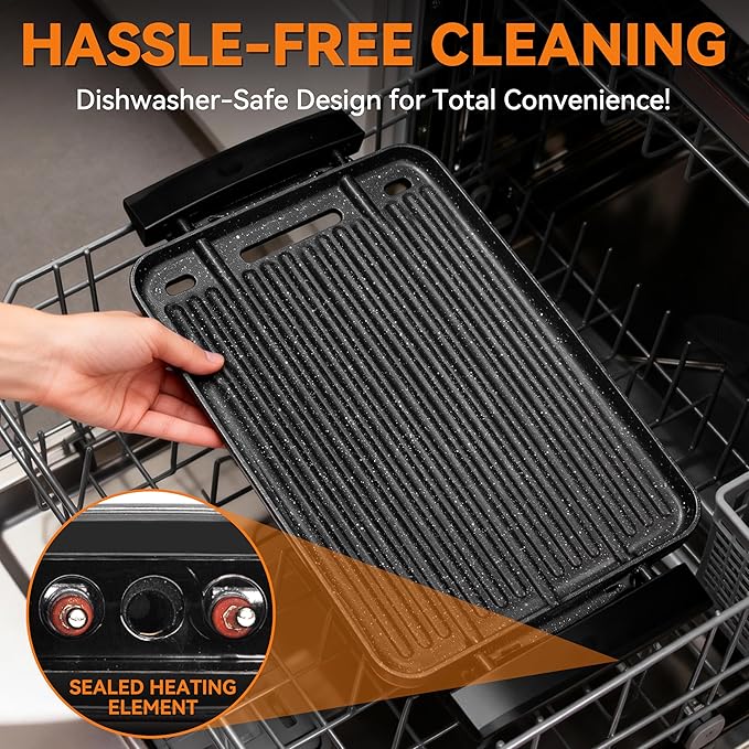 Baker’s Friend Indoor Searing Grill & Griddle, Electric Griddle - Image 6