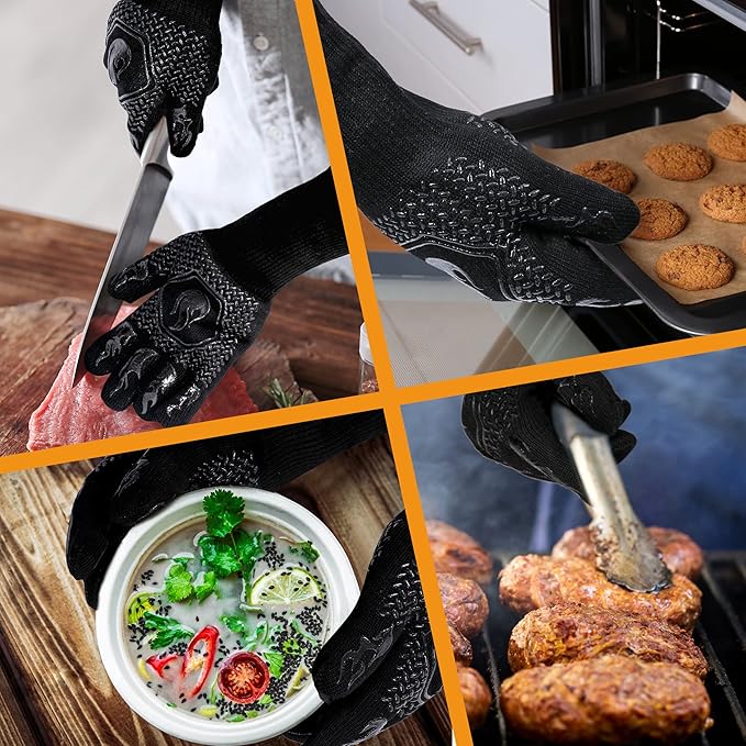 BBQ Fireproof Gloves, Grill Cut-Resistant 1472°F Heat Resistant Gloves - Image 5