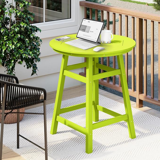 Costaelm Patio Bistro Table, Outdoor Bistro Dining Pub Table - Image 8