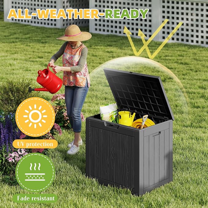 30 Gallon Deck Box, Resin Outdoor Storage Box - Image 5